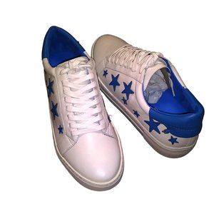 J/Slides NYC White Leather Lace-Up Platform Leisure Women’s Sneakers 8.5 M